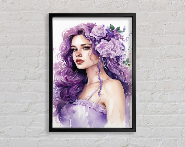 Purple Fairytale Lady Framed Print