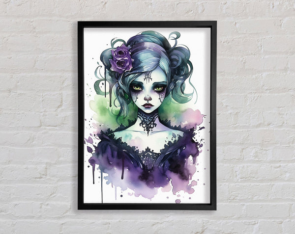 Purple Halloween Girl Framed Print