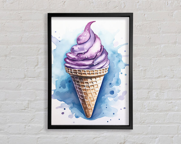Purple Ice Cream Cone Framed Print