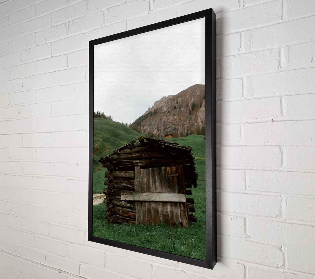  A Canvas Print of The Green Wooden Hut Canvas Print