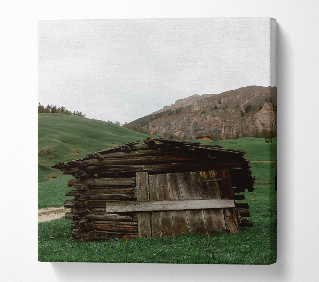  A Canvas Print of The Green Wooden Hut Canvas Print