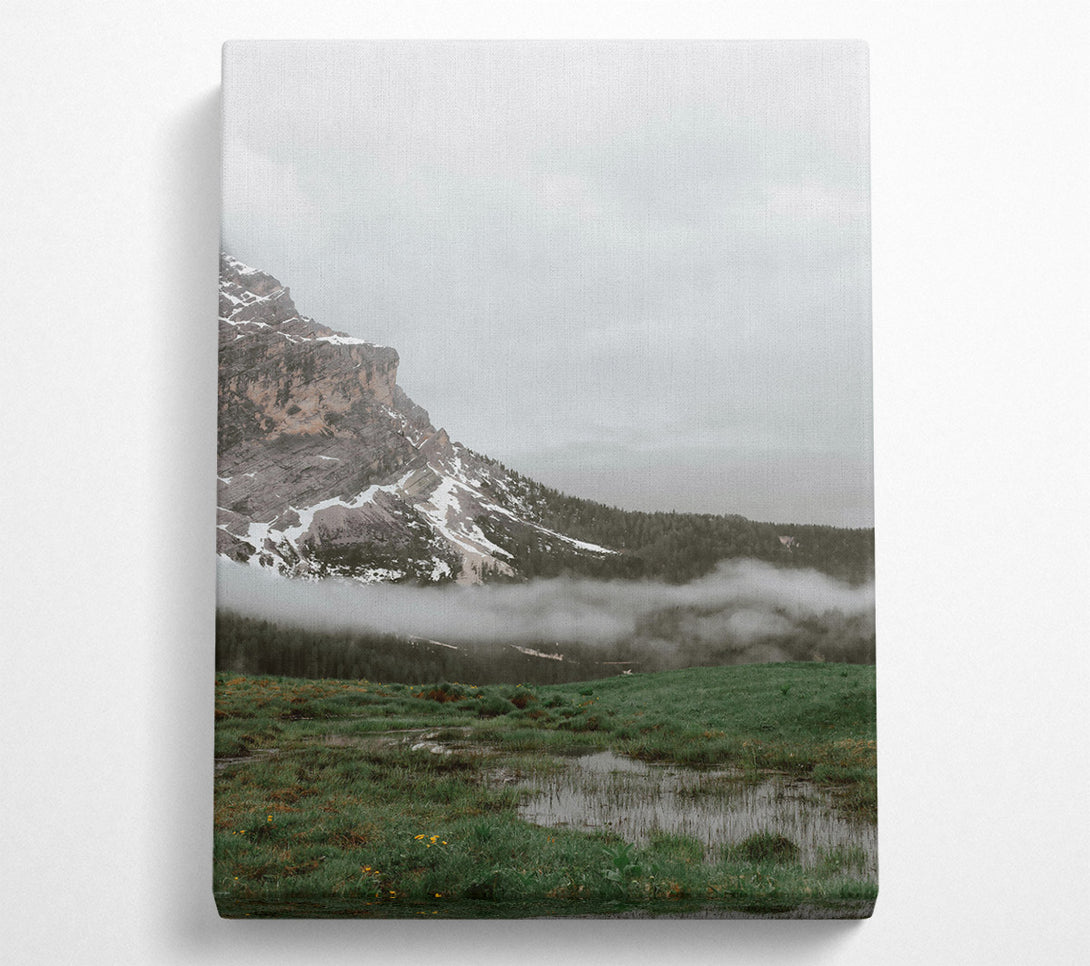  A Canvas Print of Green Foggy Mountainside Canvas Wall Art