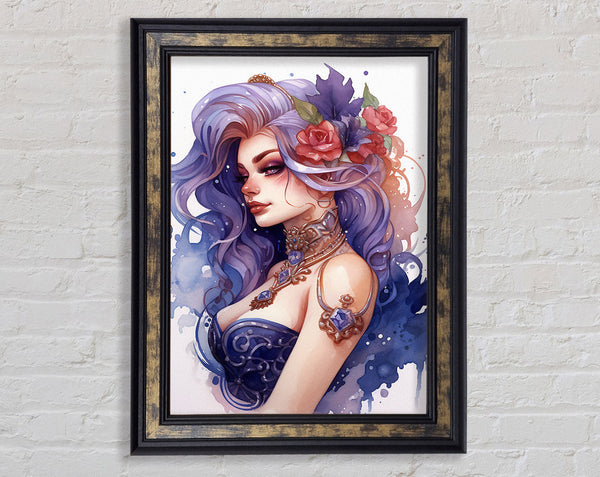 Purple League Woman Framed Print