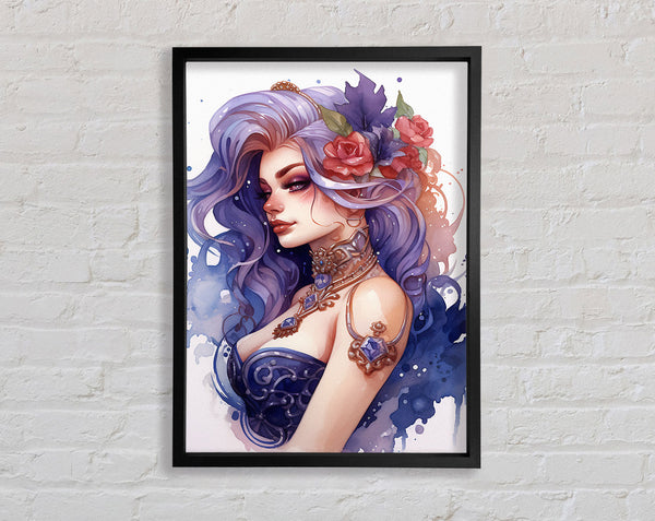 Purple League Woman Framed Print