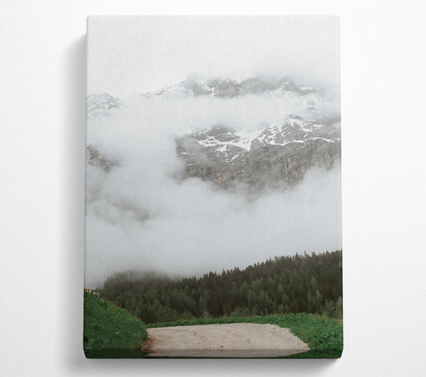  A Canvas Print of White Peaks Through Fog Canvas Art