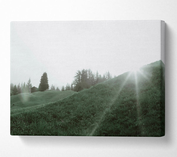  A Canvas Print of Green Sunburst Hills Canvas Print