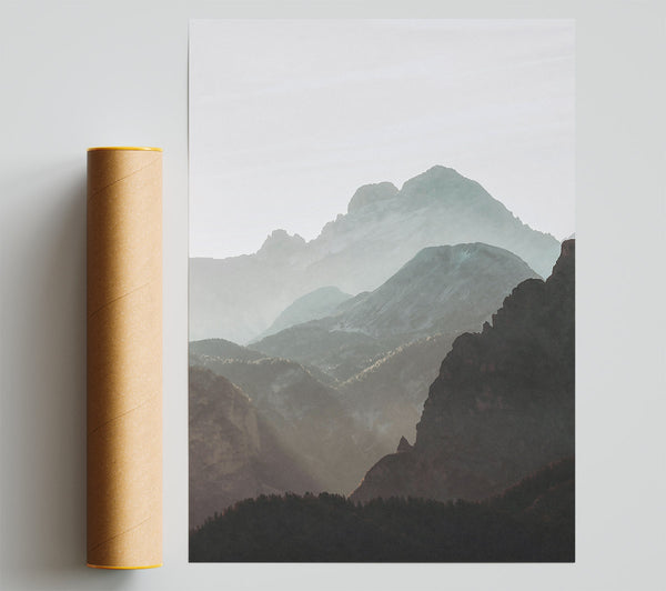 Pale Blue Mountains Print