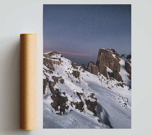 Purple Sky Mountainside Print