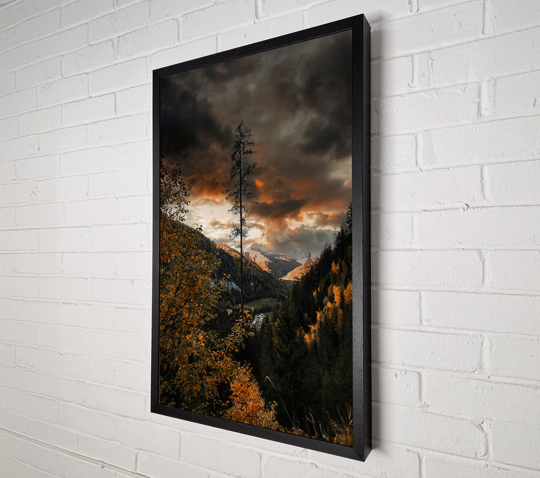  A Canvas Print of Orange Sunset Valley Canvas Print