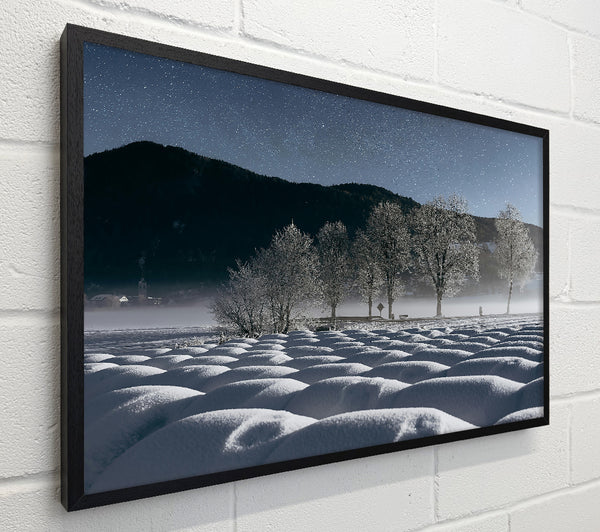 Blue Snowdrifts Under Stars