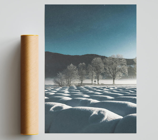 Blue Snowdrifts Poster