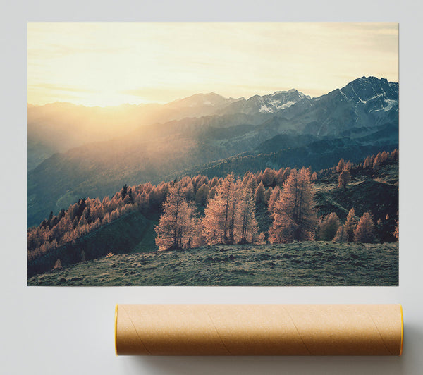 Golden Mountain Light Poster