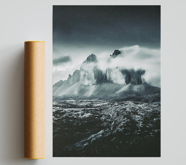 Black Peaks In Mist Giclee Print