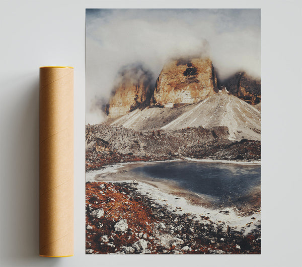Frozen Brown Peaks Giclee Print