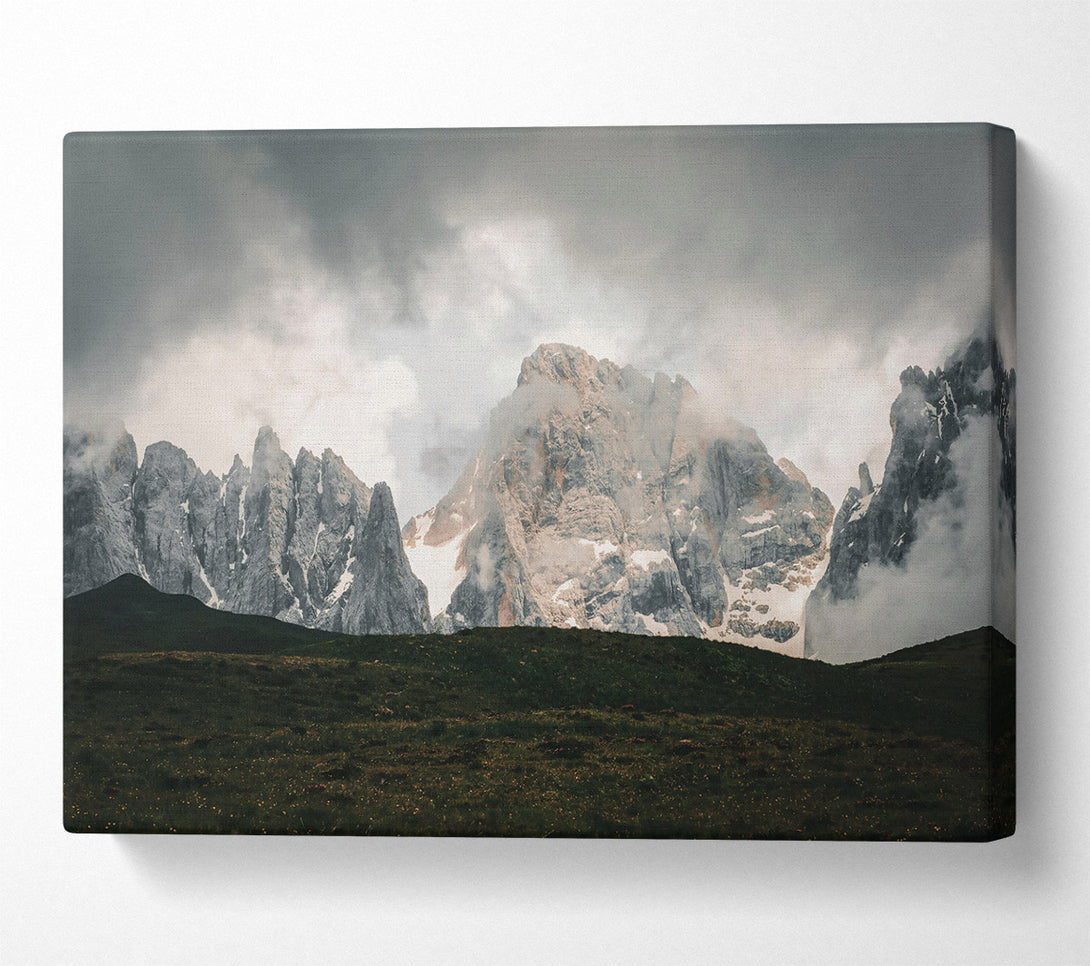  A Canvas Print of Grey Mountain Peaks Canvas Wall Art