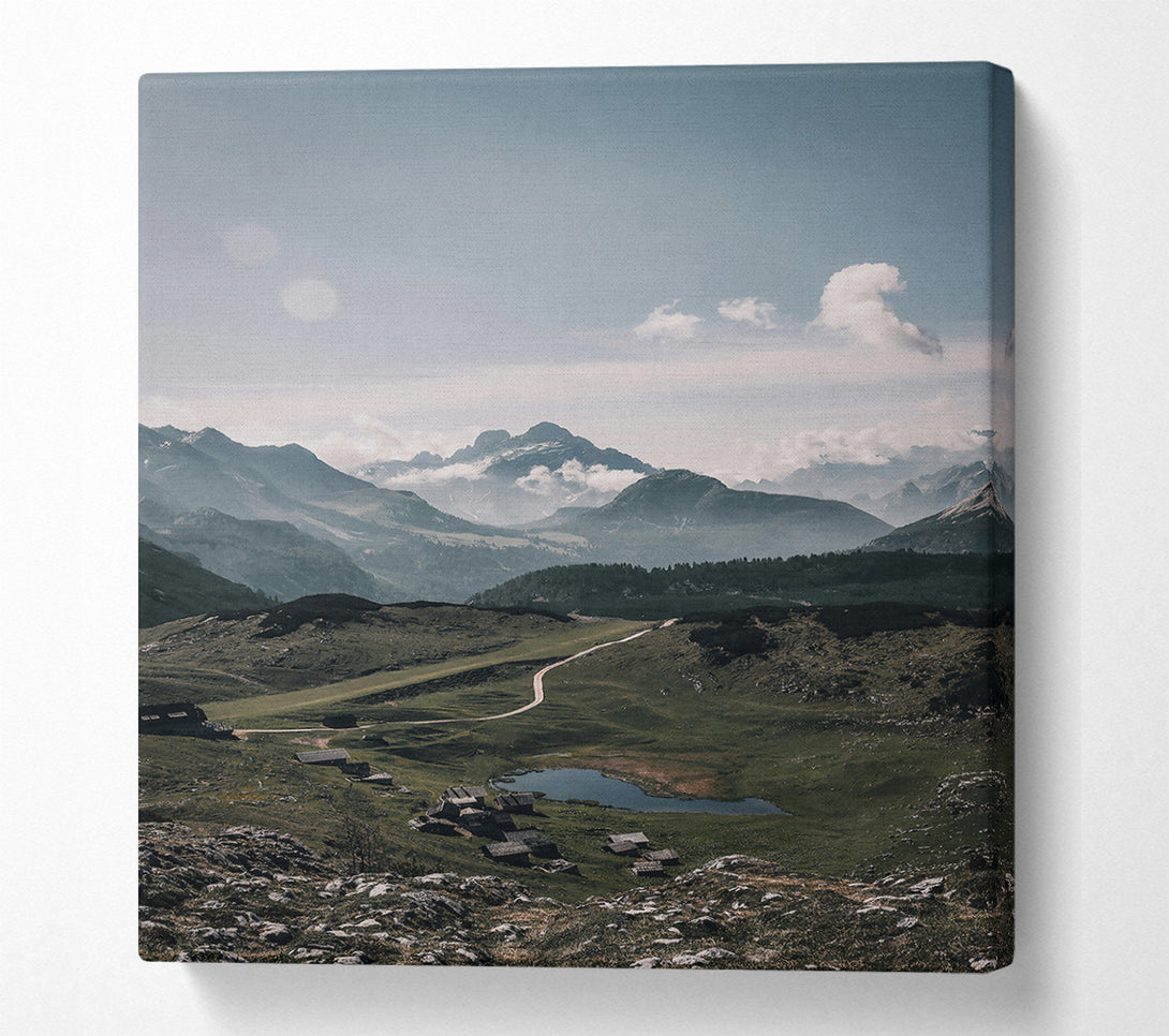  A Canvas Print of Azure Mountain Haven Canvas Print