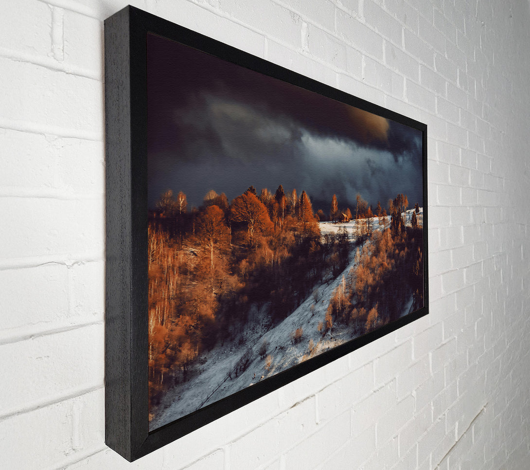  A Canvas Print of Golden Light Under Storm Clouds. Canvas Wall Art