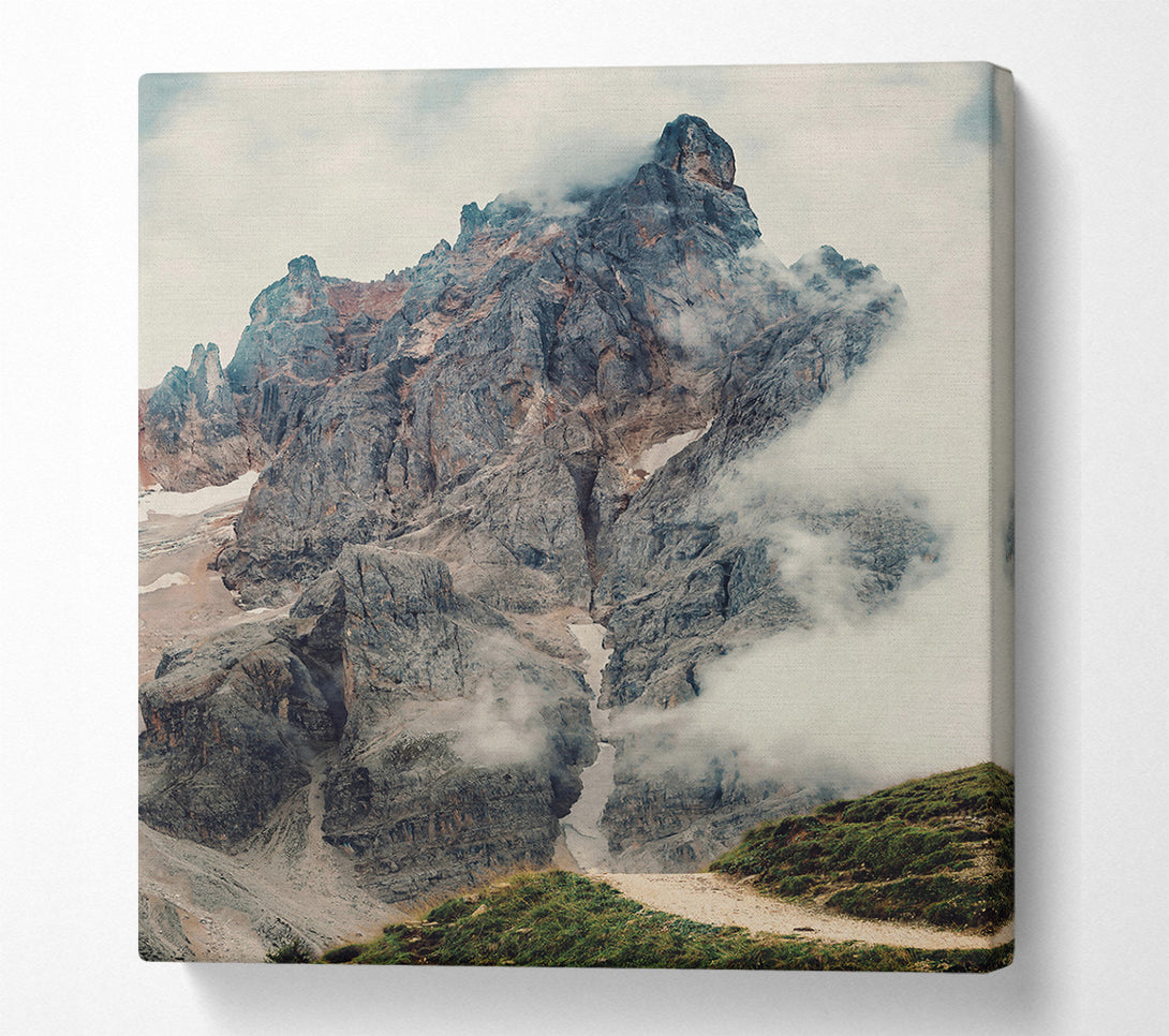  A Canvas Print of Grey Peak Through Clouds Canvas Art