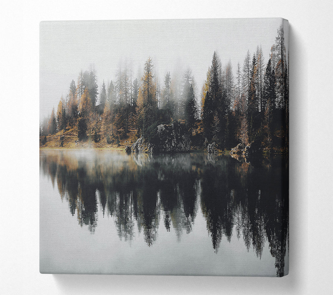  A Canvas Print of Gray Lake Reflection Canvas Art