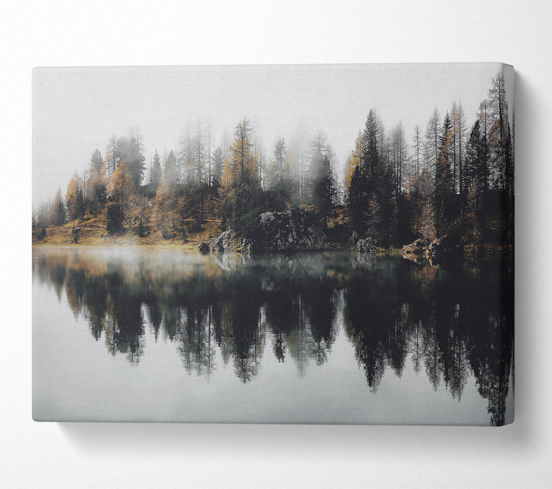  A Canvas Print of Gray Lake Reflection Canvas Art