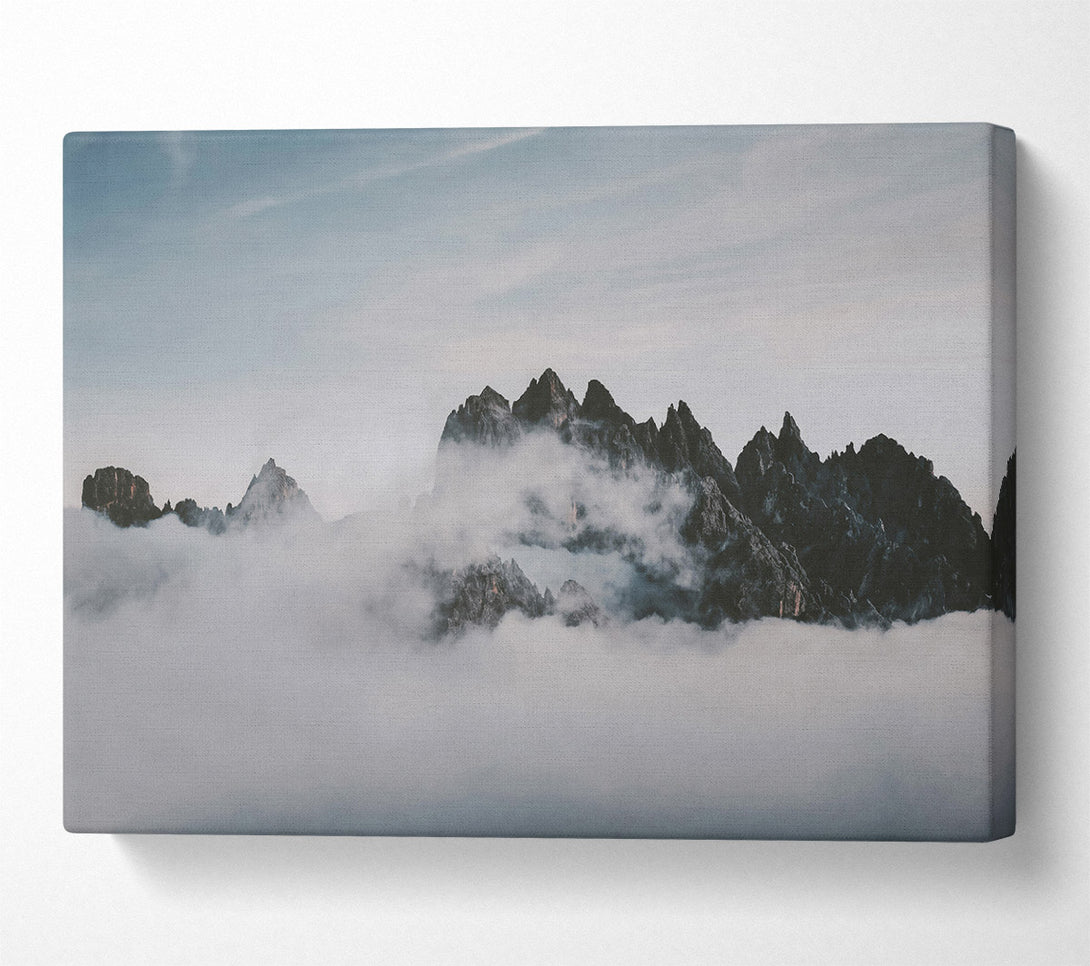  A Canvas Print of Grey Peaks In Fog Canvas Wall Art