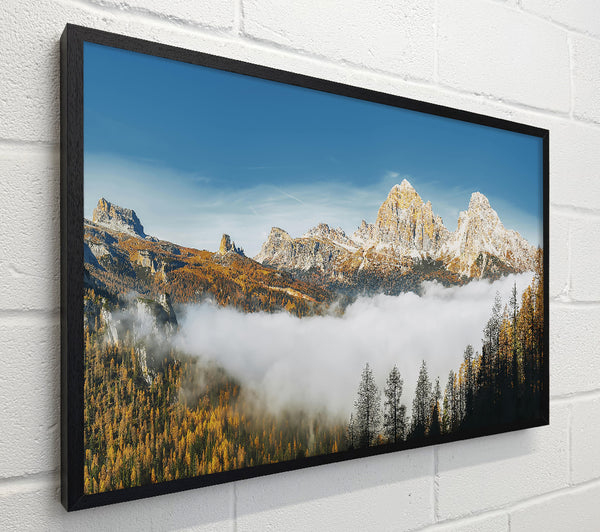 Golden Peaks In Mist