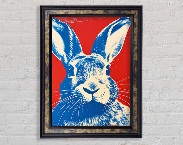 Rabbit Retro Framed Print