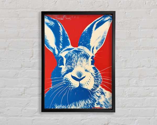 Rabbit Retro Framed Print