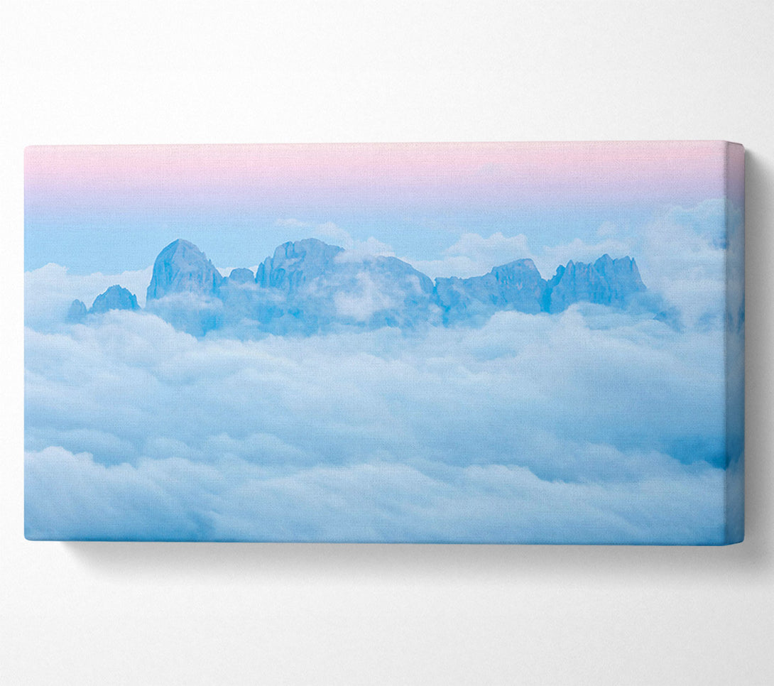  A Canvas Print of Blue Serenity Above Peaks Canvas Print