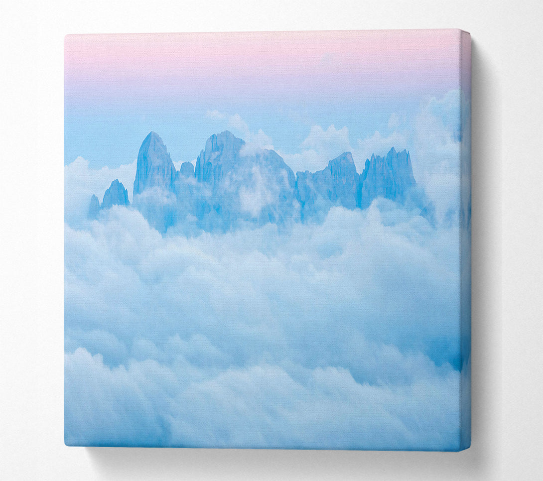  A Canvas Print of Blue Serenity Above Peaks Canvas Print