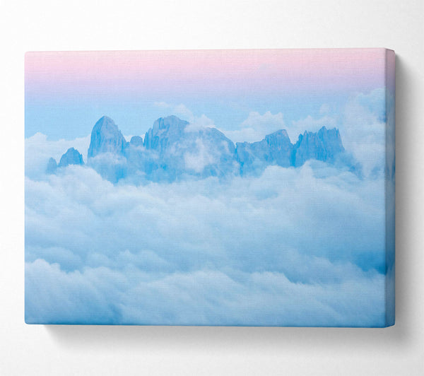  A Canvas Print of Blue Serenity Above Peaks Canvas Print