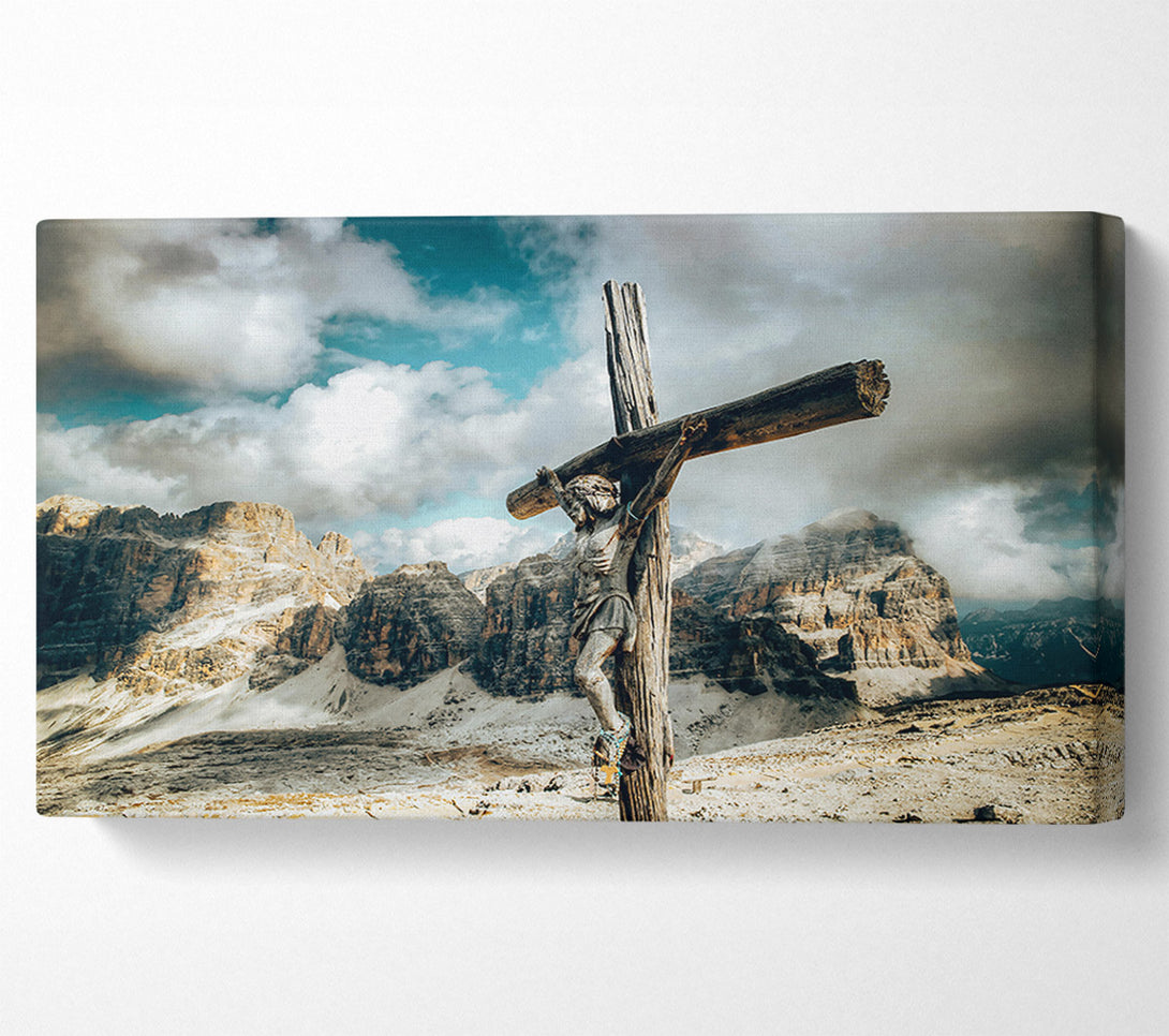  A Canvas Print of Blue Sky Crucifixion Canvas Wall Art