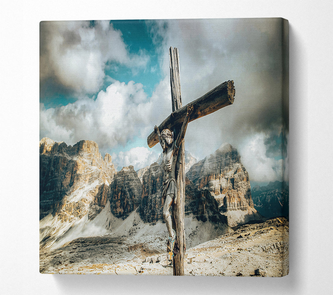  A Canvas Print of Blue Sky Crucifixion Canvas Wall Art