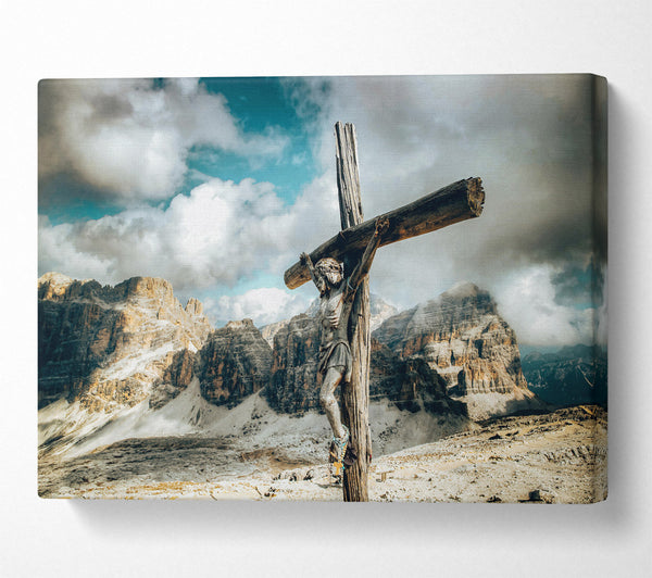  A Canvas Print of Blue Sky Crucifixion Canvas Wall Art