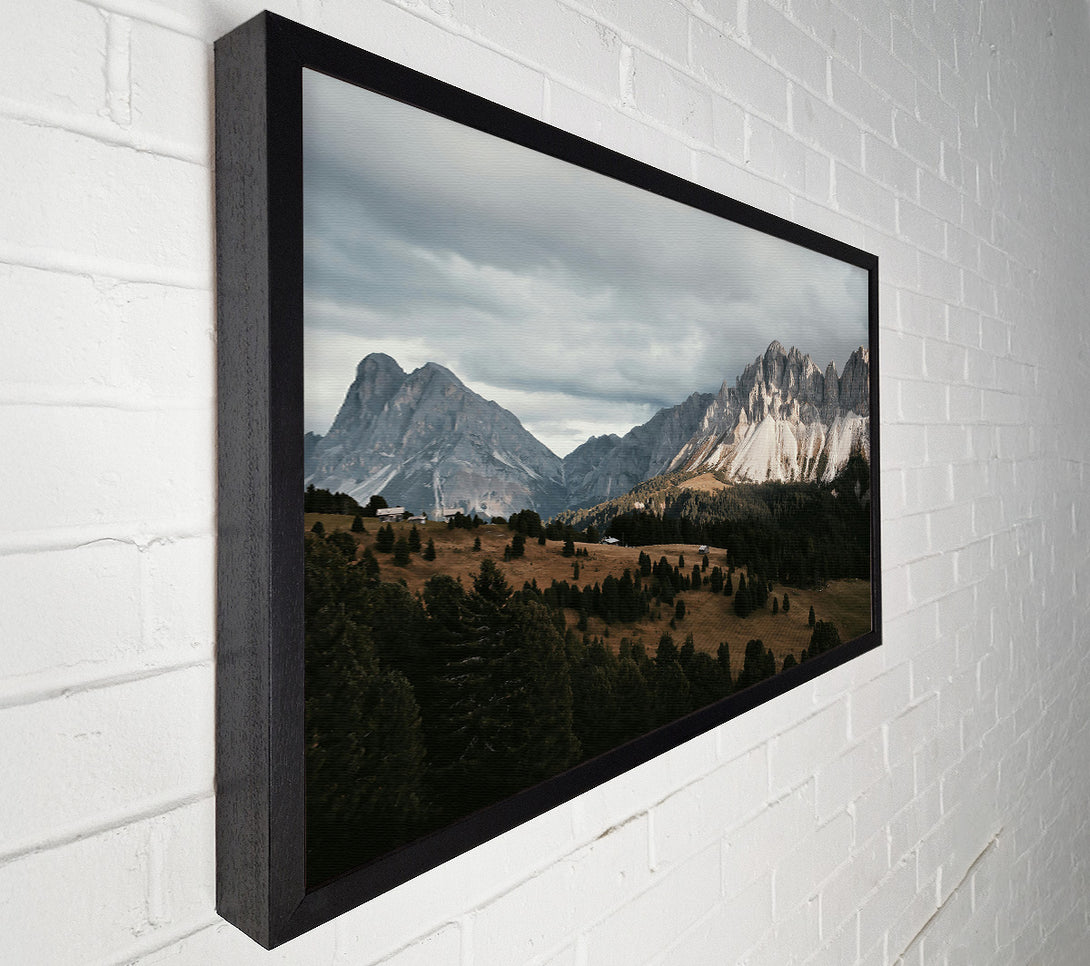  A Canvas Print of Grey Sky Mountain Range Canvas Art