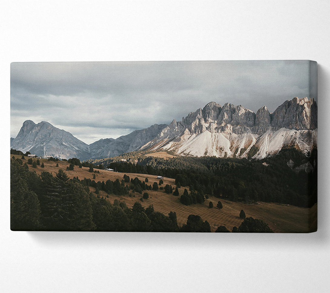  A Canvas Print of Grey Sky Mountain Range Canvas Art