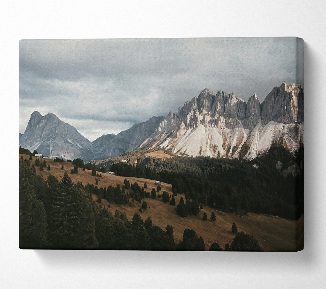  A Canvas Print of Grey Sky Mountain Range Canvas Art