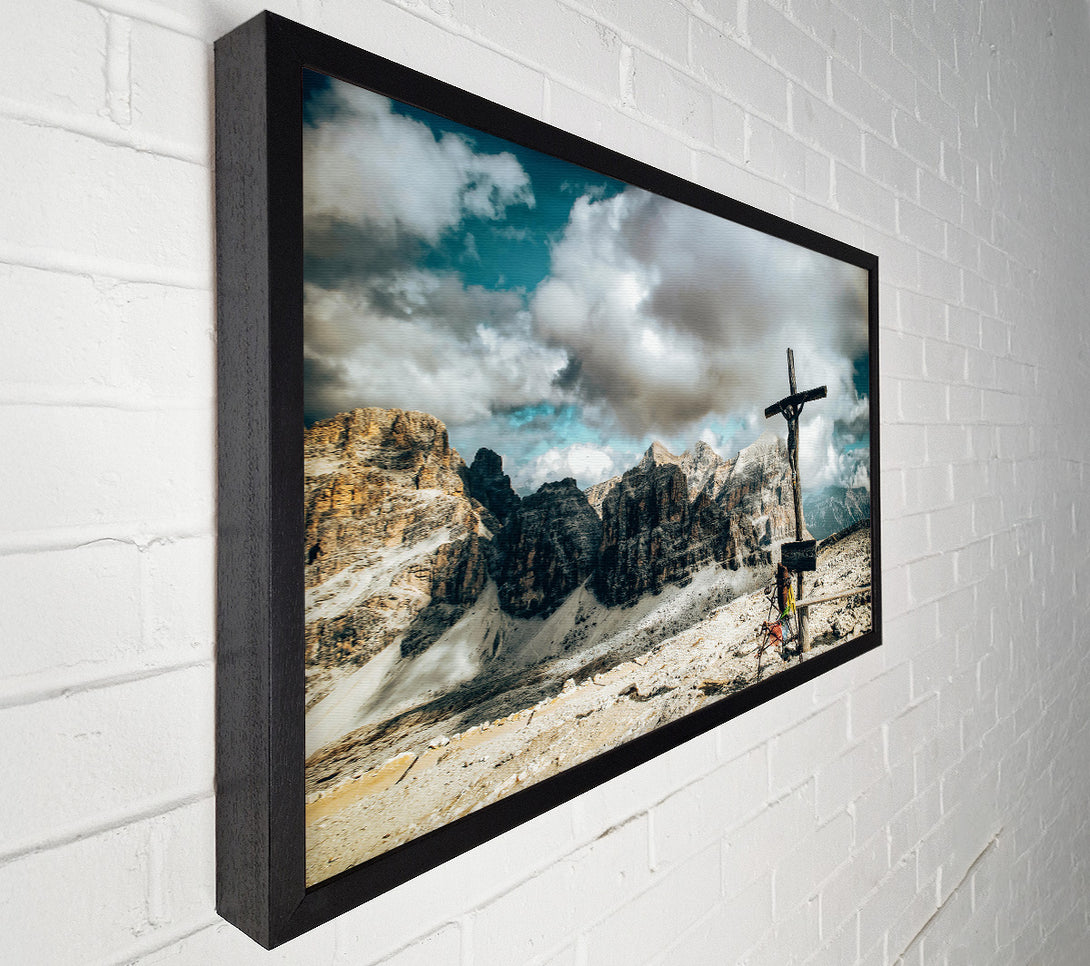  A Canvas Print of Blue Skies, Grey Cross Canvas Wall Art