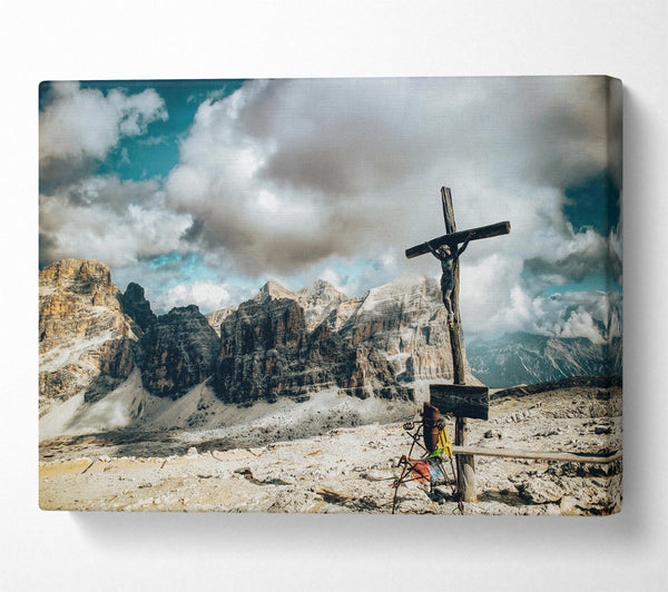  A Canvas Print of Blue Skies, Grey Cross Canvas Wall Art