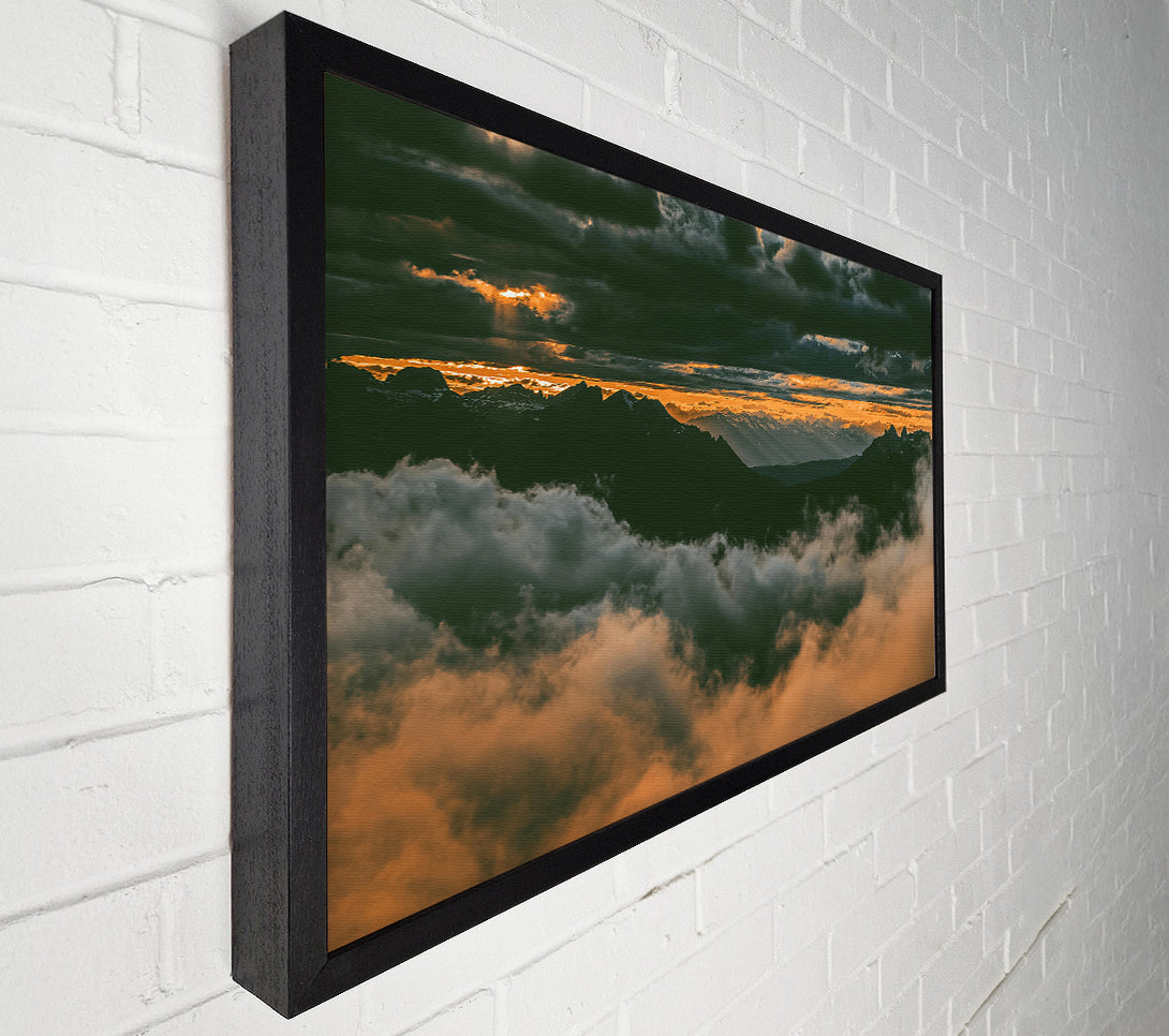  A Canvas Print of Golden Mountain Clouds Canvas Art