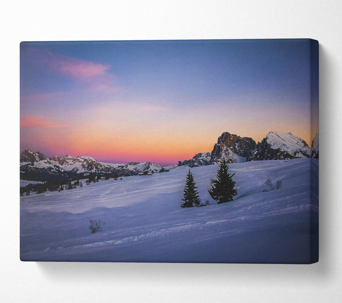  A Canvas Print of Pink Mountain Sunset Canvas Print