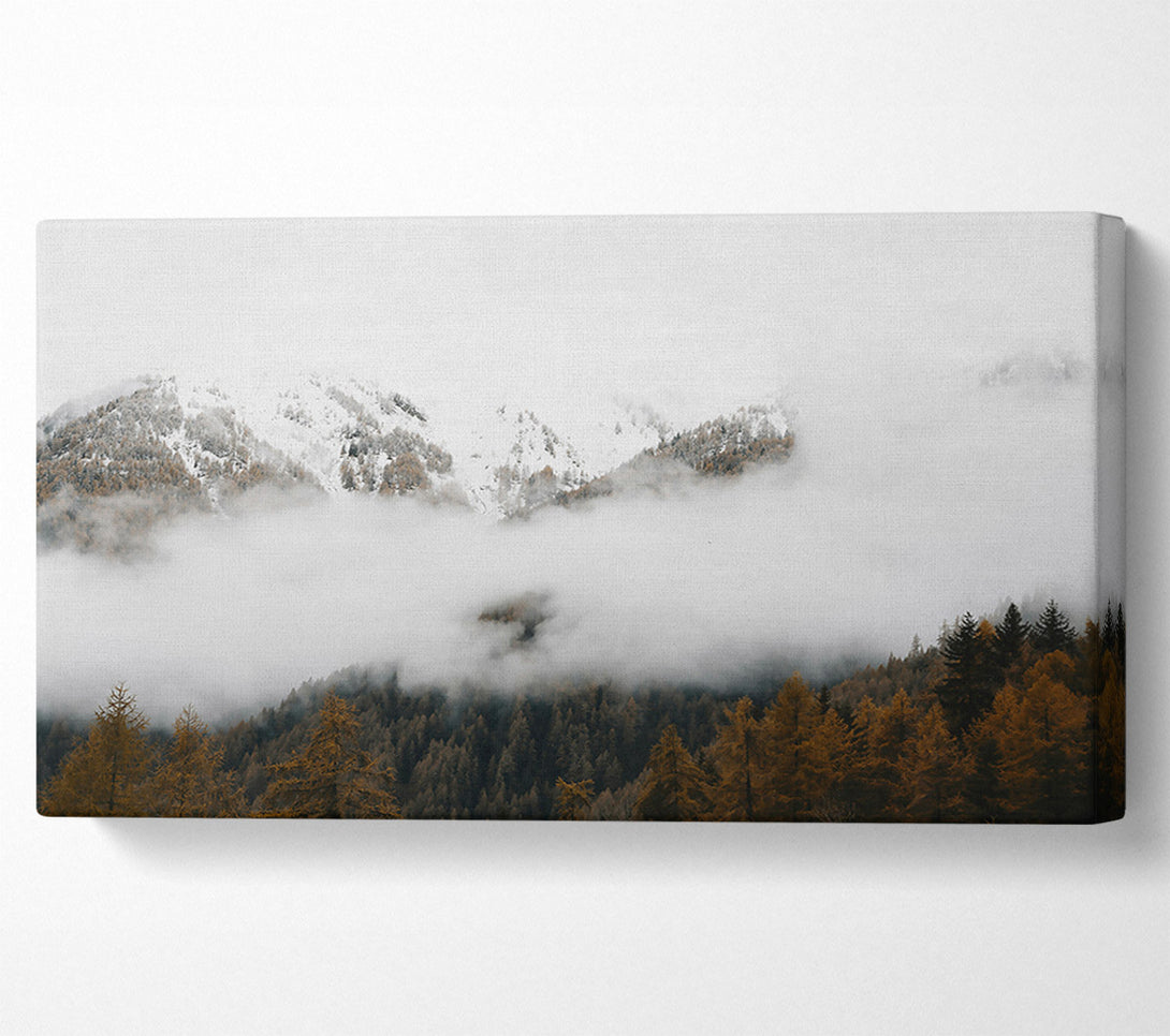  A Canvas Print of White Mountains In Fog Canvas Art
