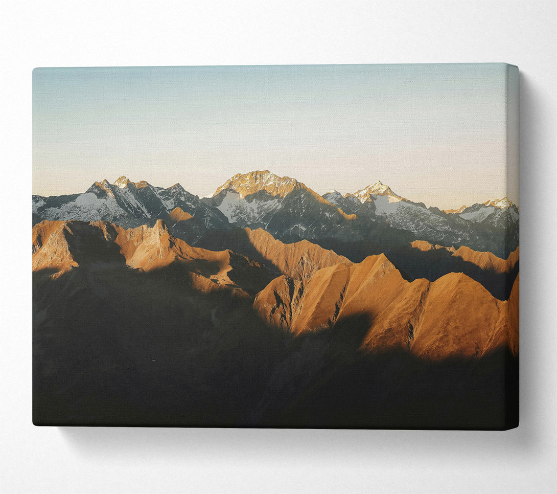  A Canvas Print of Golden Mountain Range Canvas Print