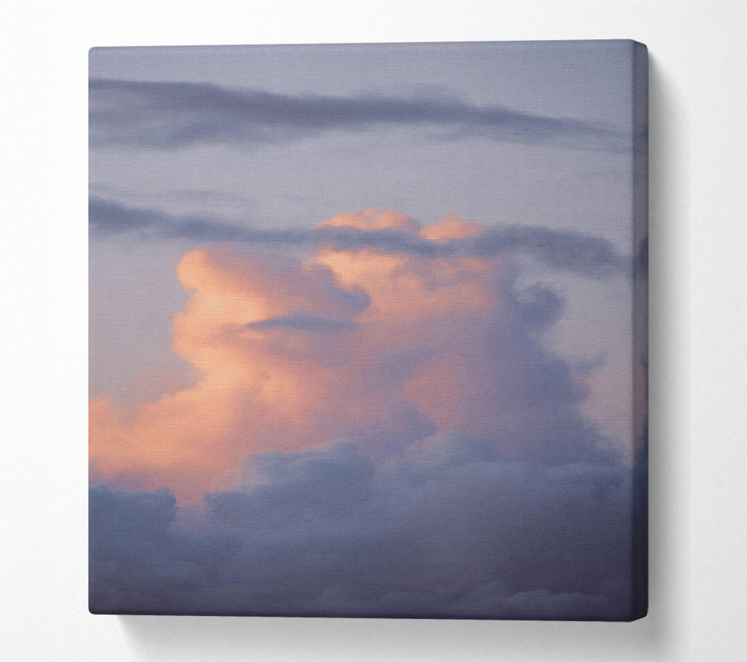  A Canvas Print of Peachy Evening Clouds Canvas Print