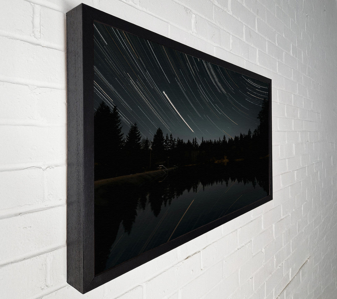  A Canvas Print of Black Night Trails Canvas Wall Art