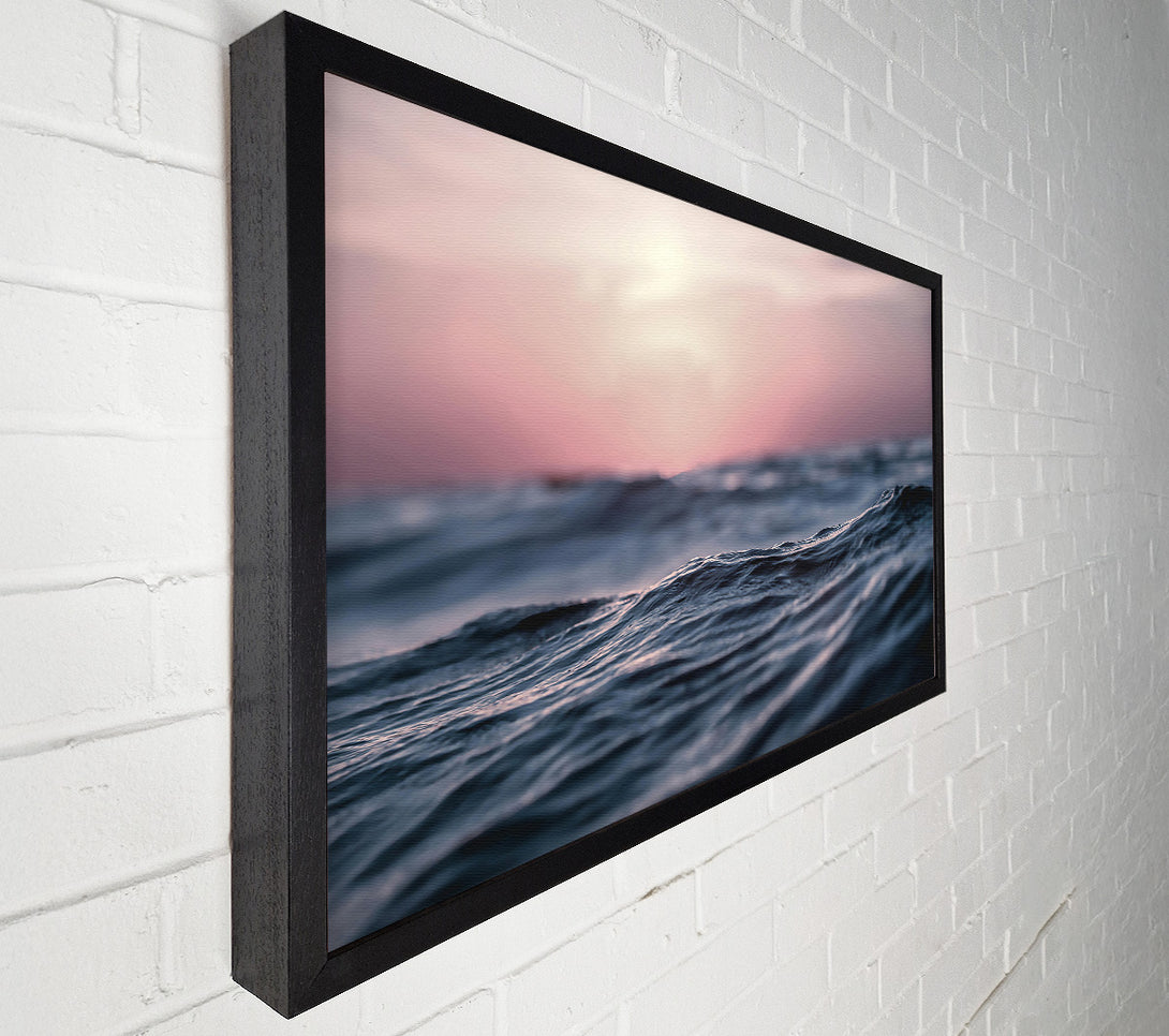  A Canvas Print of Pink Sky, Blue Waves Canvas Art