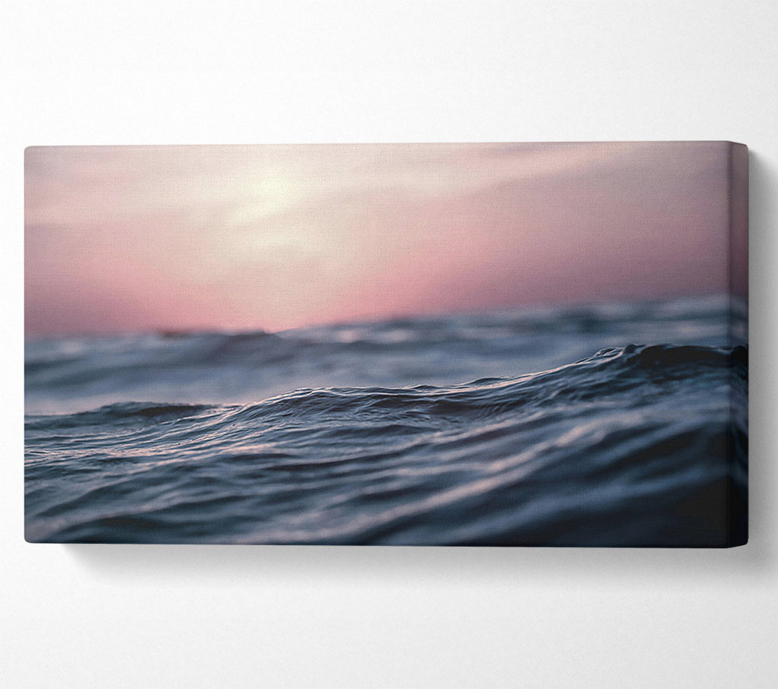  A Canvas Print of Pink Sky, Blue Waves Canvas Art