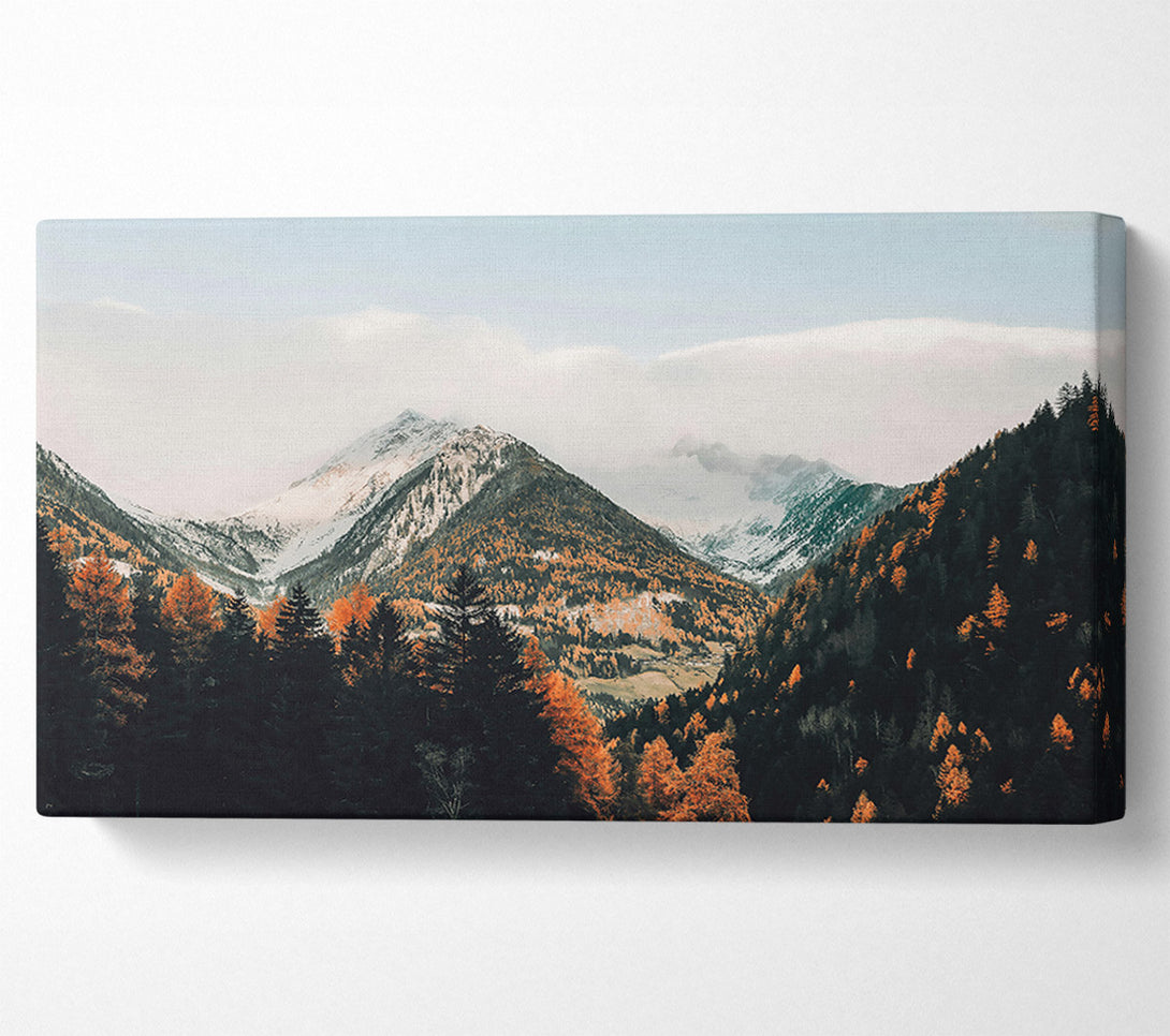  A Canvas Print of Orange Peaks And Fog Canvas Wall Art