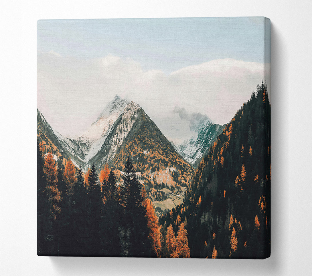  A Canvas Print of Orange Peaks And Fog Canvas Wall Art