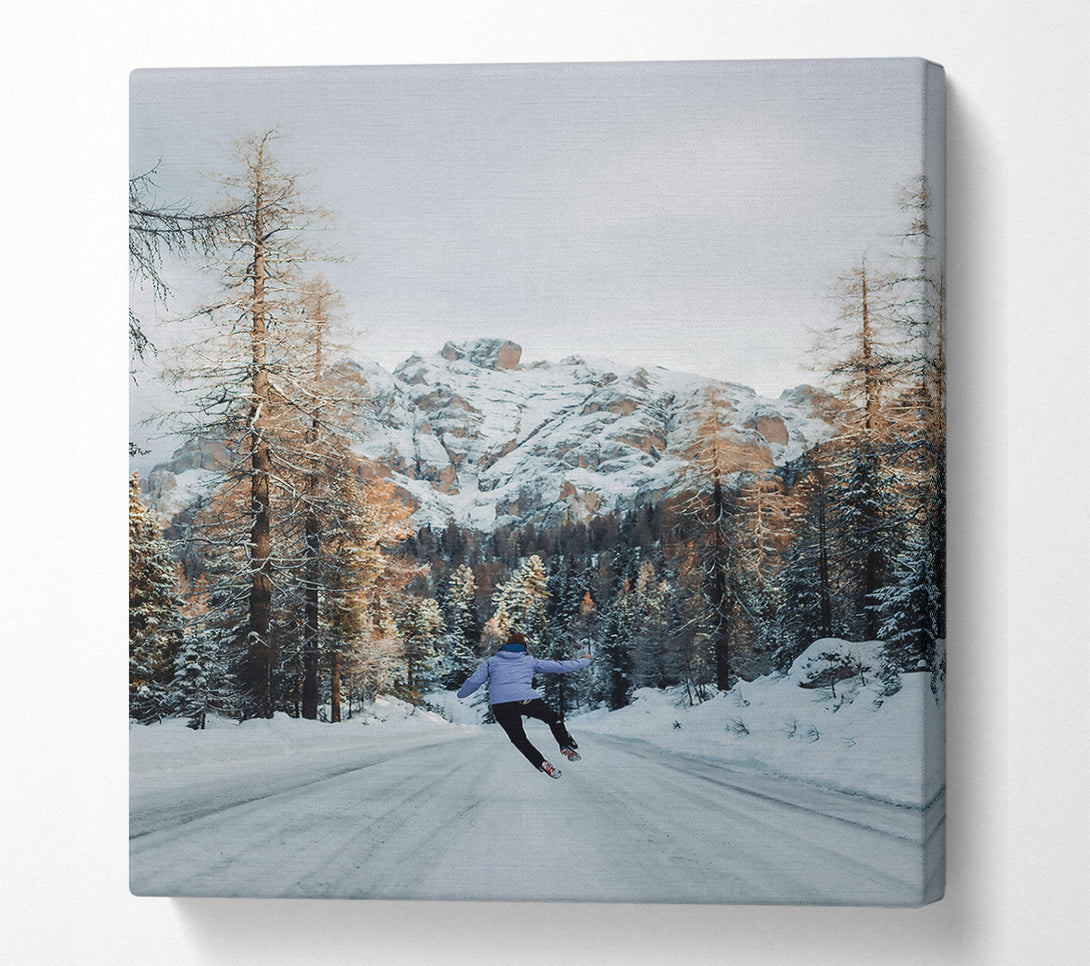  A Canvas Print of Blue Joy In Snow Canvas Wall Art